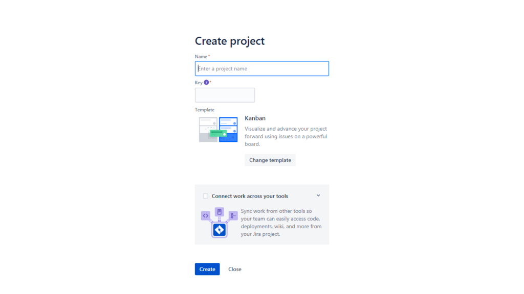 Screenshot of Jira Cloud setup Project creation